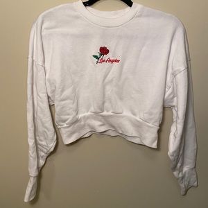 White cropped hoodie